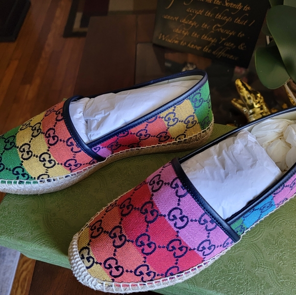 Gucci monogram rainbow espadrille size 40 - Picture 2 of 8